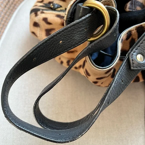 Jerome Dreyfuss Leopard Alain Haircalf Hobo Bag - Picture 2 of 16